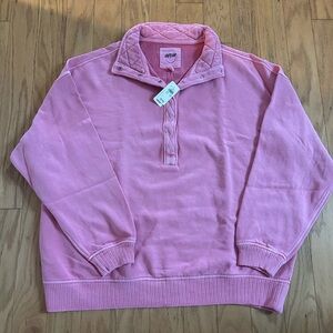 Aerie NWT Oh Snap Pullover Sweatshirt Playful Pink